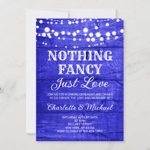 Invitation Mariage Rustique Bleu Royal Rien de Fantaisiste Ju