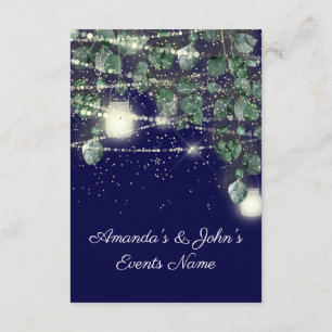 Invitation Mariage Rustique Bois Lumières Jarre Dorées Bleu N