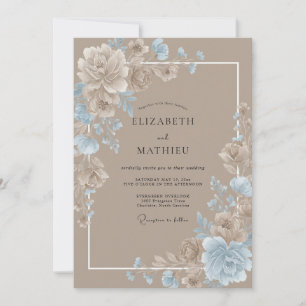 Invitation Mariage Rustique Brun Clair