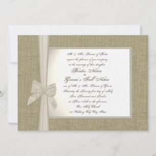 Invitation Mariage rustique Burlap et Bow