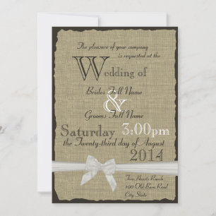Invitation Mariage rustique Burlap et Bows