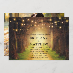 Invitation Mariage Rustique Chemin de la forêt Lumières
