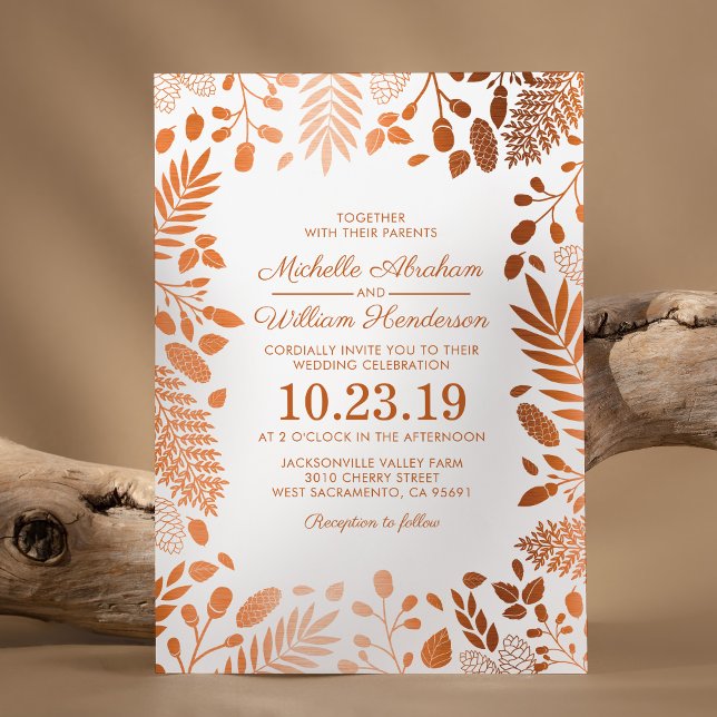Invitation Mariage rustique d'automne en forêt (Créateur téléchargé)