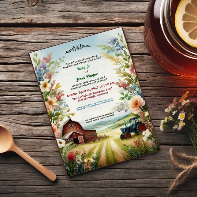 Invitation Mariage rustique de campagne Redneck (Créateur téléchargé)