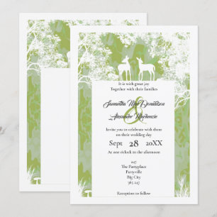 Invitation mariage rustique de faux papier de camo