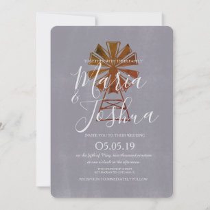 Invitation Mariage Rustique de Ferme Moulin à Vent en Pierre