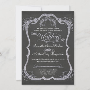 Invitation Mariage rustique de la feuille typographique