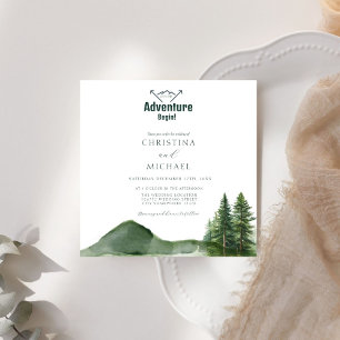 Invitation Mariage Rustique de la forêt de montagne de bois