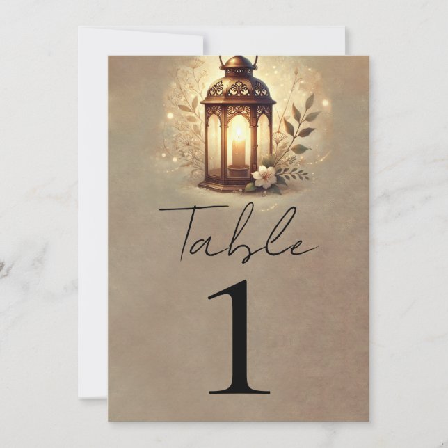 Invitation Mariage rustique de la lanterne brillante de bronz (Devant)