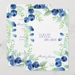 Invitation Mariage Rustique de la Saint-Jean aux Myrtilles Ép