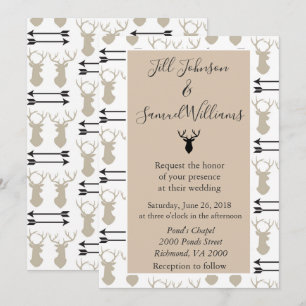 Invitation Mariage rustique de la Tête de cerf