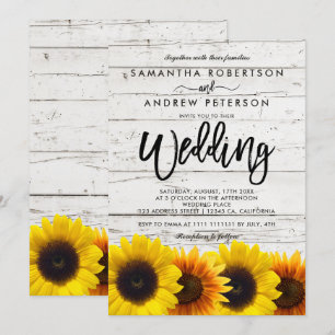 Invitation Mariage rustique de typographie en bois de