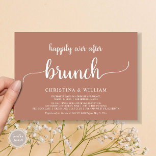 Invitation Mariage rustique Elopement Heureux Jamais Après Br