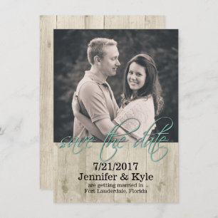 Invitation Mariage rustique en bois Enregistrer la date Faire