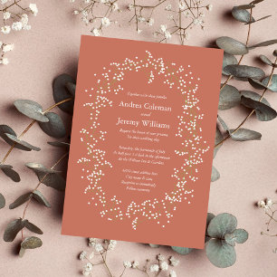 Invitation Mariage rustique en terre cuite pour bébé
