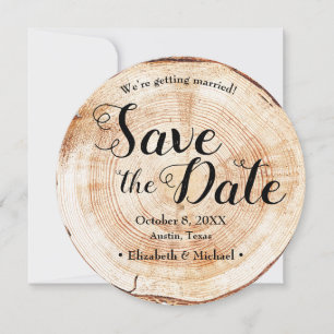Invitation Mariage rustique Enregistrer la photo de la date W