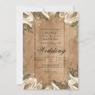 Invitation Mariage Rustique Floral