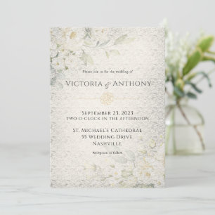 Invitation Mariage Rustique Floral Vintage