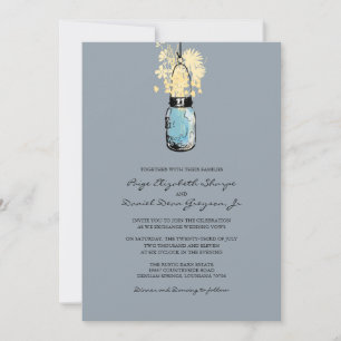 Invitation Mariage rustique Hanging Mason Jar