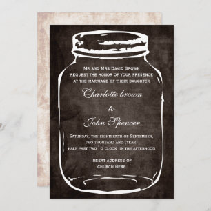 Invitation mariage rustique mason jar