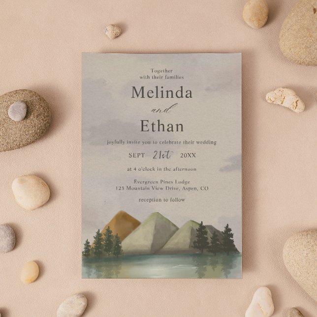Invitation Mariage Rustique Mountain & Lake Evergreen (Créateur téléchargé)