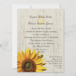 Invitation Mariage Rustique Tournesol