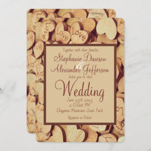 Invitation Mariage Rustique Wood Heart
