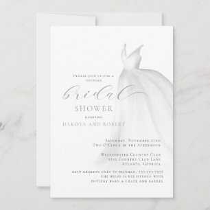 Invitation Mariage Sage Green Robe Couples Fête des mariées