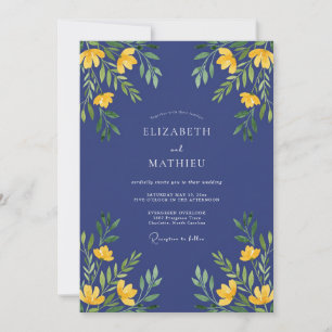 Invitation Mariage Saphir Fleur Sauvage Jaune