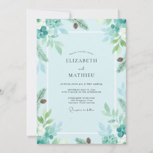 Invitation Mariage Sapin Sage Eucalyptus Givré
