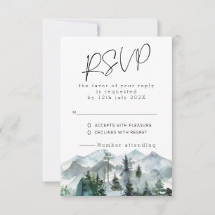 Invitation Mariage sauvage dans les montagnes modernes RSVP