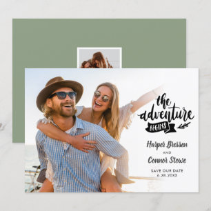 Invitation Mariage Sauvez la date 2 Photo L'aventure commence