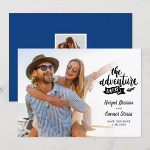Invitation Mariage Sauvez la date 2 Photo L'aventure commence