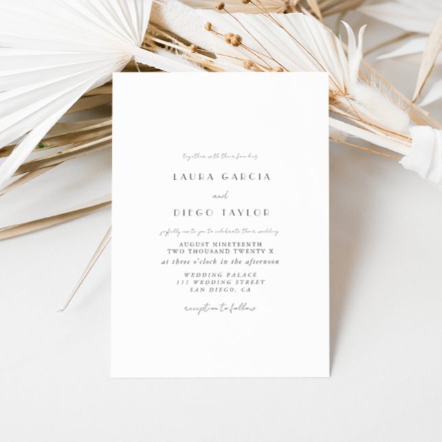 Invitation Mariage Script Gris Blanc (Créateur téléchargé)