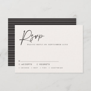 Invitation Mariage script moderne noir blanc script élégant i