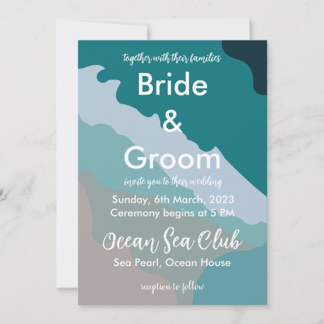 Invitation Mariage Sea Ocean Beach (Devant)