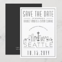 Mariage Seattle | Skyline stylisée Enregistrer la