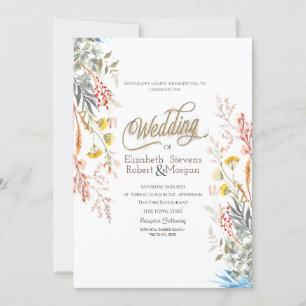 Invitation Mariage séché par le Fleur sauvage de printemps co