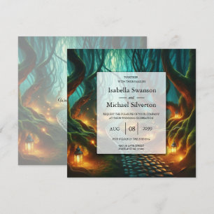 Invitation Mariage Sentier de Lanterne de Bois Tordue