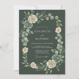 Invitation Mariage serein dans les bois vert forêt
