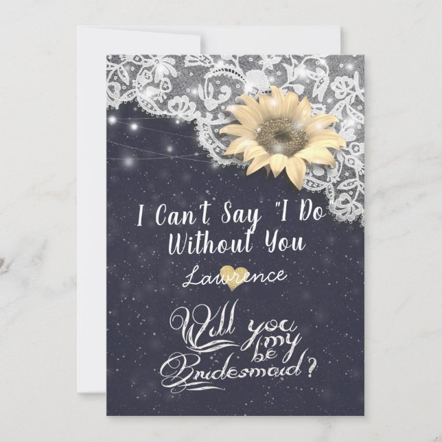 Invitation Mariage Serez-Vous Ma Dentelle Dentelle De Femme (Devant)