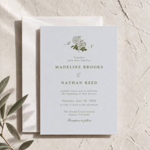Invitation Mariage Serre Botanique Vert Olive