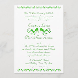 Invitation Mariage Shamrock irlandais