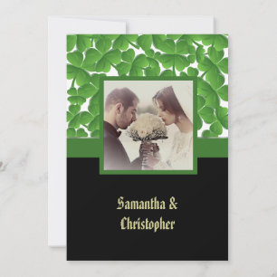 Invitation Mariage Shamrock irlandais vert