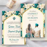 Mariage sikh Anand Karaj pendjabien floral ivoire 