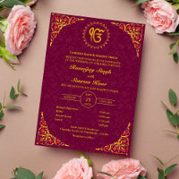 Mariage sikh du Punjabi Anand Karaj Golden
