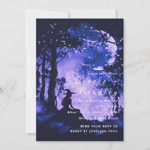 Invitation Mariage Silhouette de la Forêt Noire et Violette