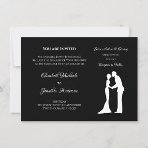 Invitation Mariage Silhouette Noir et Blanc