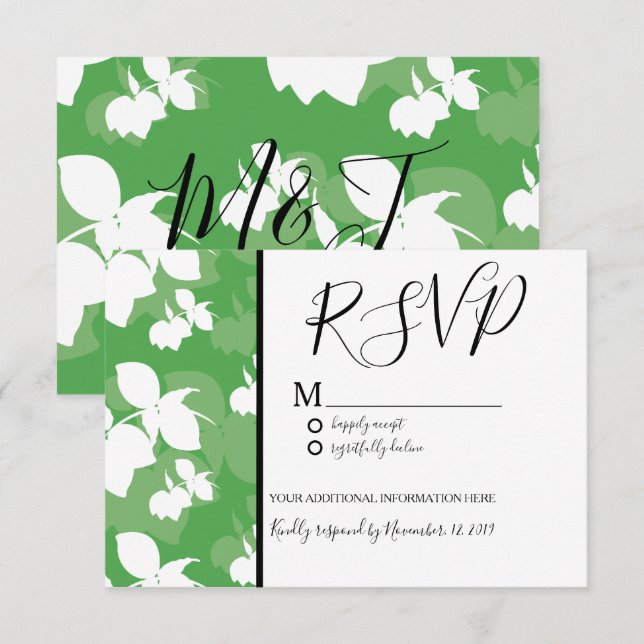 Invitation Mariage Silo Citron Citron Vert Motif Vert Sans Co (Devant / Derrière)