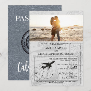 Invitation Mariage Silver California Passport